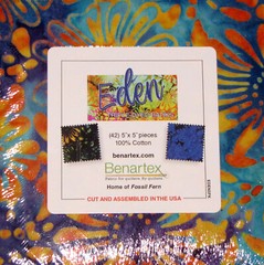 Batik Floral Charm Pack 42 – 5″ Squares Flower Cotton Fabric Benartex