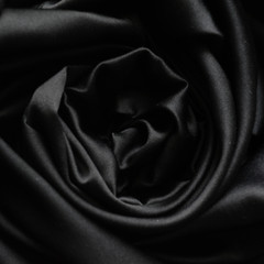 Black 100% Pure Mulberry Silk Fabric by the Yard