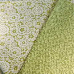 Green Decorator Fabric Mill Creek, Cotton Floral Geometric 2.33 Yards Decor NEW