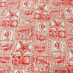 Lilly Pulitzer Cotton Poplin Fabric Mizner Red Seaside Harbour 36″ X 57″