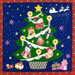 Furoshiki – 3 patterns(New Year, Christmas, Halloween) 100% cotton,50cm, Japan