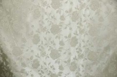 IVORY SATIN BROCADE FLORAL JACQUARD FABRIC BY THE YARD 60″ WIDE