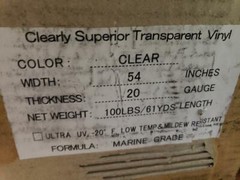 Clear plastic vinyl PVC 54″X 61YDS ROLL 20 Gauge Double Polished MARINE GRADE