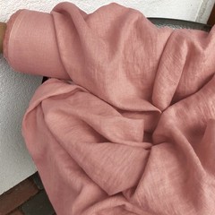 100% Organic Cotton Fabric by the Yard Salmon Blush Soft Sewing Material DIY 58″