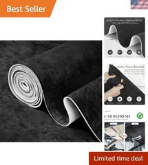 Suede Headliner Fabric, 96″ L×60″ W Black Car Headliner Material, Tela para T…