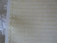 4442. Woven PALE YELLOW MUTED STRIPE Craft SYNTHETIC FABRIC – 48″ x 3/4 yd.