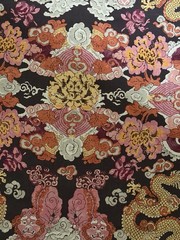 Schumacher 178053 Magic Mountain Dragon Aubergine Linen Blend Fabric 3 Yards
