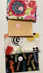 Lot of 14 Fabric Scraps Bright Floral Calico Kittens DucksTonal Route 66 Red Hat