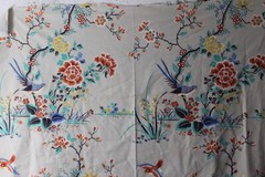 Cyrus Clark, Orientale, Oriental Birds, 54″ W X 36″ L, Color Multi on Beige