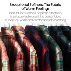 Blue and Green Tartan Plaid Cotton Flannel Fabric – 60″ Wide – Sold by the Yard