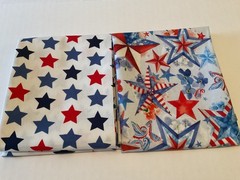 6 Fat Quarters. Red, White and Blue. Riley Blake and Moda prints.