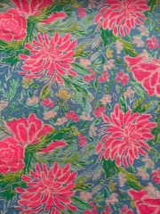 Lilly Pulitzer Slub Cotton Fabric Print Zanzibar Blue Bunny Business 36″x 60”