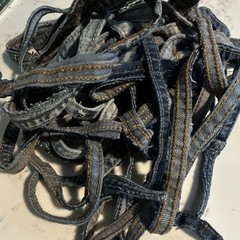 Blue Denim Fabric Seam strips – 12 sets of seat seams and a few side pieces