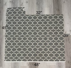 Gray White Upholstery Fabric Remnants Home Decor Geometric Shapes Sewing Project