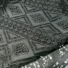BLACK DIAMOND STRIPE LACE FABRIC 54″ BY THE YARD GOTHIC GEOMETRIC LACE