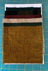Hand Dyed Wool appliqué, rug, craft: (6) 4.5″ Charm Sq;Forest Hues Set -N2