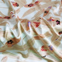 1 Yard Soft Silky Satin Fabric floral charmeuse Material Lining Scarf Textile