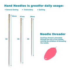 Polyester Sewing Thread Set 6 Spools Black White 400yd Each with Needle Threader