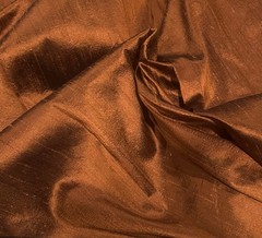Copper Black Iridescent 100% Silk Dupioni Fabric 45” Width Sold By The Yard