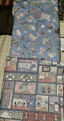 Two Pieces Of VHTF Dolls House Furniture & Doll House Rooms Cotton Fabric READ