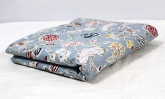 Indian Grey Floral Printed Cotton Fabric Beautiful Dressmaking Fabric US