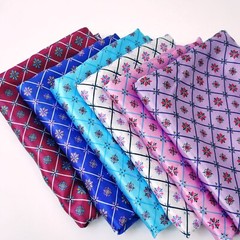 1 yard X 1.48 meter Floral Checks Satin Fabric Soft Charmeuse Material