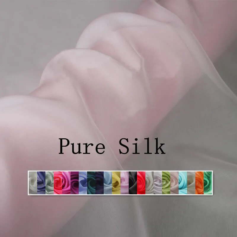 Natural Silk Chiffon 55” By Yard Soft Scarf Lining Mulberry Chiffon Silk Fabric