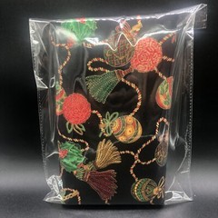 Christmas Ornaments Fabric Black Gold Multi Color 78″ x 41″ Springs Industries