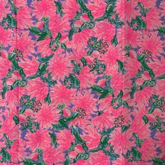 LILLY PULITZER Cotton Poplin Fabric Pink Blossom Try Your Zest 36″ X 57″