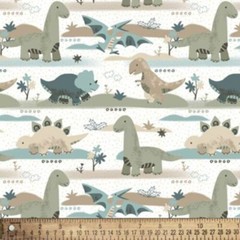 Going Dino PRE-CUT PIECES Flannel Fabric