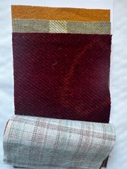 Vintage Pattern Wool: appliqué, rug, craft: (6) 4.5″ Charm Sq; Falling Leaves