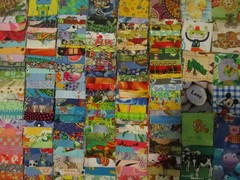 Cotton Quilt Fabric Huge 400 Piece Lot of 2 1/2″ Squares Novelty Prints