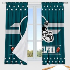 Eagles Philadelphia Curtains,Football Themed Blackout Curtains with Rod Pocket