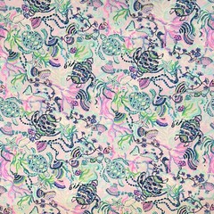 Lilly Pulitzer Cotton Poplin Fabric Lilac Freesia Mermaid For You 36″ x 57″