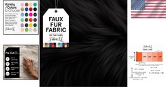 Hypoallergenic Black Faux Fur Fabric – 36″ x 60″ – Perfect for All Crafts