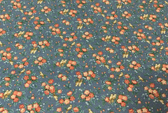Vtg Allover Floral Print Fabric With Birds Cranston VIP Print Pink Tan Blue BTY