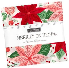 Moda MERRILY ON HIGH Charm Pack, 100% Cotton 5″ Precut Fabric Squares (42 pcs)