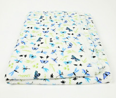 Snuggle Flannel Baby Fabric Butterflies 30″ x 42″ Pre-Shrunk Blue White Green