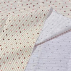 150x50cm Cherry Stripe Breathable Cotton Fabrics for DIY Sewing Summer Clothing