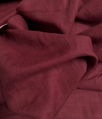 100% Flax Linen Fabric Light to Medium Weight Piece Dyed in Wine Color 57″ Wide