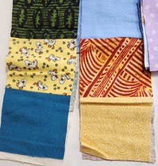 Scrap Lot of Flannel Squares (56) 4.5″ x 4.5″ & (2) 20″ Strips Mostly Kid Prints