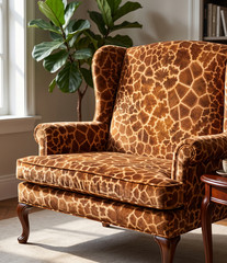 Giraffe Skin Art Printed Upholstery Fabric By the Yard