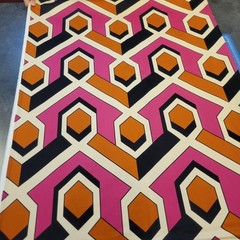 Retro Geometric Light-Medium Weight Cotton Sateen Shirting – Designer Overstock!