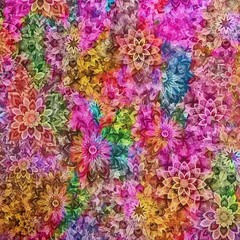 3 Yards 108″ Wide Dancing Dahlias #14 Quilting Fabric 100 Cotton Digital Print