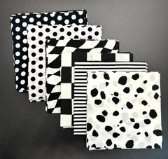 45 Black and White 100% Poly/Cotton 4.5 x 4.5 Inch Squares Vintage Prints