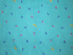 BTY VTG TURQUOISE BLUE TINY BABY BUTTERFLY FLOWER COTTON FABRIC 44″W QUILT CRAFT