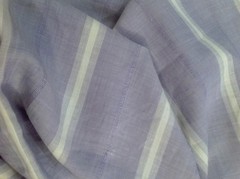 100% Ramie Linen Woven Fabric Yarn Dyed White & Dobby Weave Stripe Light Weight