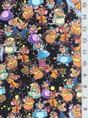 Disney Cinderella Mice Gus Gus Custom Fabric Fat Quarter 18”x28” Cotton Spandex