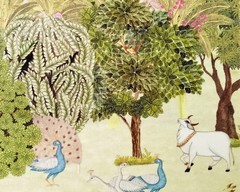 Green Pastures Cotton Fabric By The Yard, Printed Cotton Fabric, Upholstery