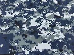 Navy Digital Camo Taffeta Soft Polyester Fabric 60” Military Camo W/Logo